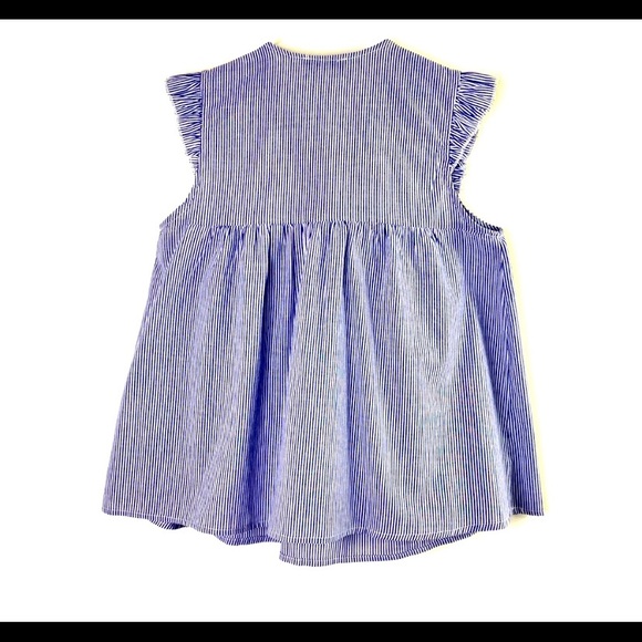 Shein Boho Pom Pom Tie Festive Seersucker Blouse - Picture 11 of 16